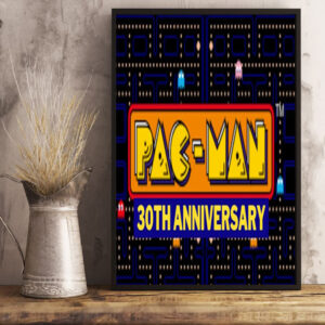 2 Player Pacman 30th Anniversary Retro Gaming Poster Canvas Art Print