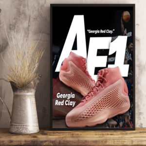 Anthony Edwards Dunking In The Adidas AE 1 Georgia Red Clay Poster Canvas Art Print