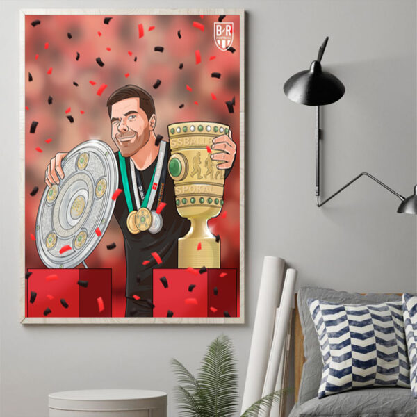 Bayer Leverkusen Wins The DFB Pokal And Does The Domestic Double German Football Association Champions Poster Canvas Art Print