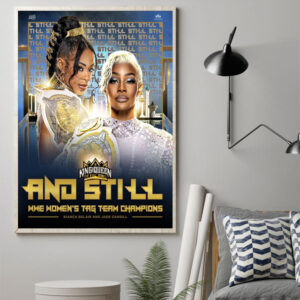 Bianca Belair And Jade Cargill WWE Women’s Tag Team Champions King And Queen Of The Ring 2024 Poster Canvas Art Print
