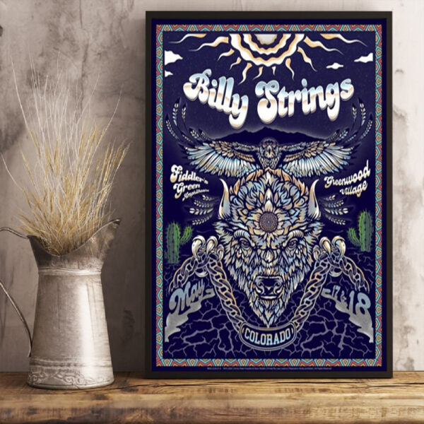 Billy Strings On May 17th 18th 2024 Fiddler’s Green Amphitheatre Greenwood Village Co Poster Canvas Art Print