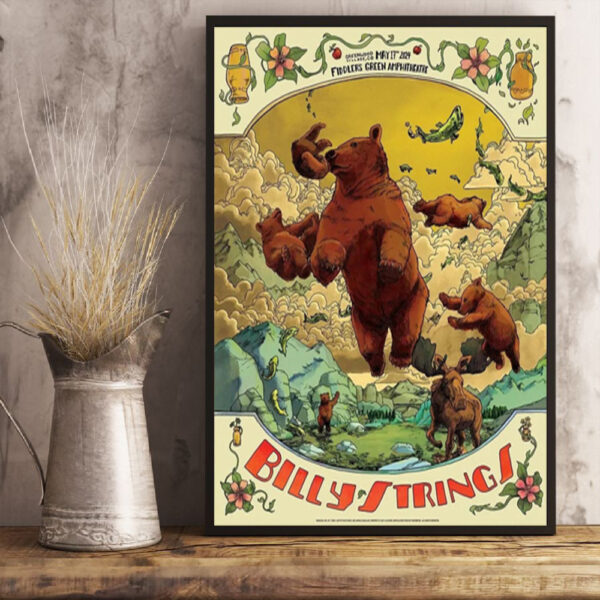 Billy Strings On May 17th 2024 Fiddler’s Green Amphitheatre Greenwood Village Co Poster Art By Dave Kloc And Jessica Seamans Poster Canvas Art Print