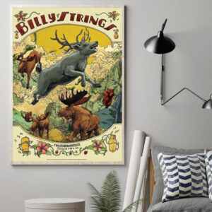 billy strings on may 18th 2024 fiddlers green amphitheatre greenwood village co poster art by dave kloc and jessica seamans poster canvas art print 1