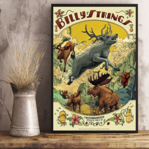 billy strings on may 18th 2024 fiddlers green amphitheatre greenwood village co poster art by dave kloc and jessica seamans poster canvas art print
