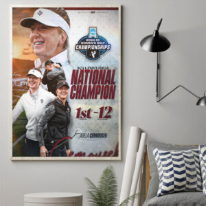 congrats adela cernousek chapion 2024 di womens golf championship become the first individual national champ poster canvas art print 1
