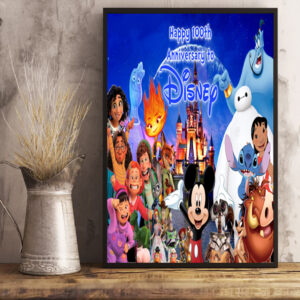 disney 100 year of wonder anniversary art prints and canvas posters
