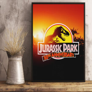 epic dinosaurs roar jurassic park 30th anniversary canvas art print
