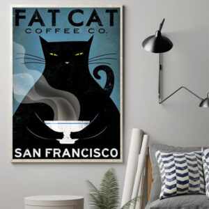 Fat Cat Coffee Co San Francisco Poster Canvas Art Print