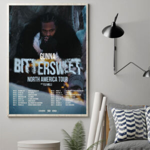 gunna bittersweet north america tour 2024 with flo milli and dina ayada schedule list date poster canvas art print 1
