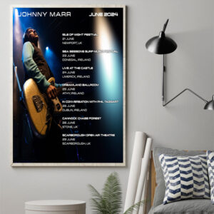Johnny Marr Tour June 2024 Schedule List Date Poster Canvas Art Print