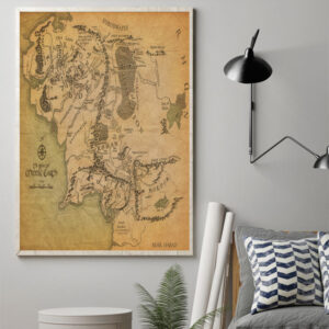 Lord Of The Rings Movie Map Poster Canvas Art Print