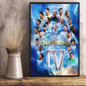 manchester city is premier league champions 2023 24 poster canvas art print