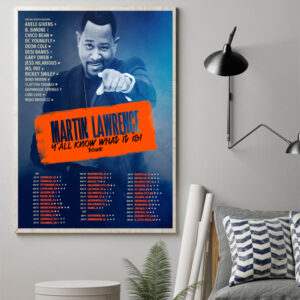 martin lawrence yall know what it is tour 2024 schedule list date poster canvas art print 1