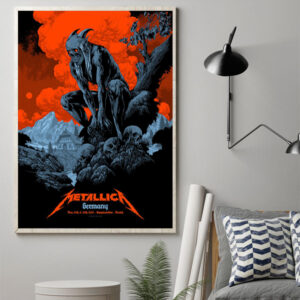 metallica m72 world tour poster event tee munich germany may 2024 by ken taylor poster canvas art print 1