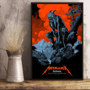 metallica m72 world tour poster event tee munich germany may 2024 by ken taylor poster canvas art print