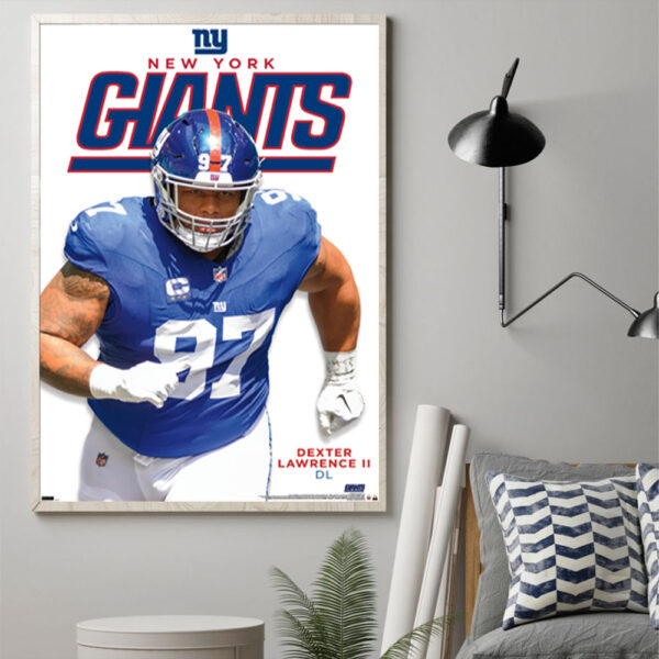 NFL New York Giants Dexter Lawrence II Feature Series 24 Poster Canvas Art Print