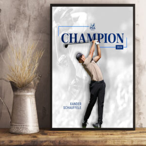 Official Golfer Xander Schauffele Champion PGA Championship 2024 Poster Canvas Art Print