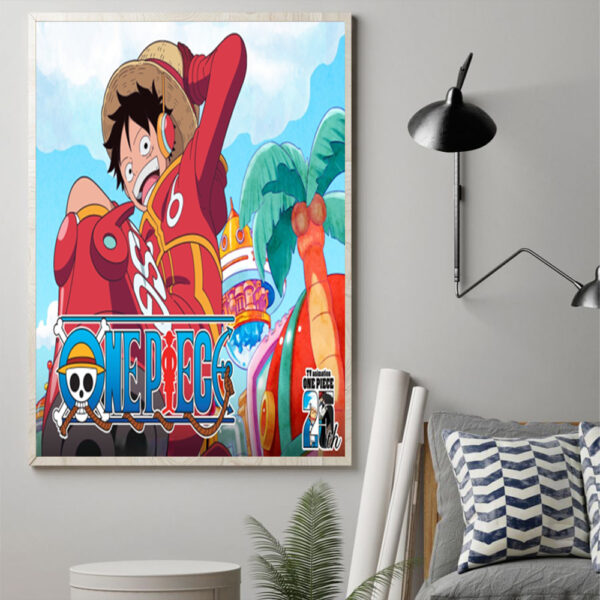 One Piece 25th Anniversary Straw Hat Monkey D Luffy Poster Canvas