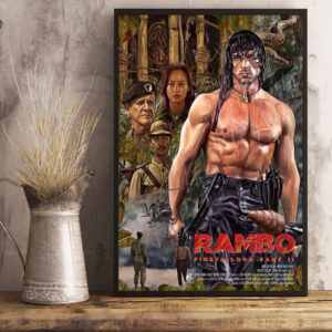 rambo first blood part ii 1985 celebrating 39 years anniversary movie poster art prints canvas poster