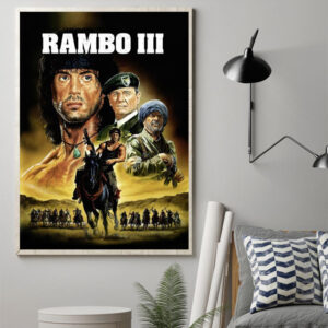 Rambo III 1988 Celebrating 36 Years of Action Heroism Poster Canvas