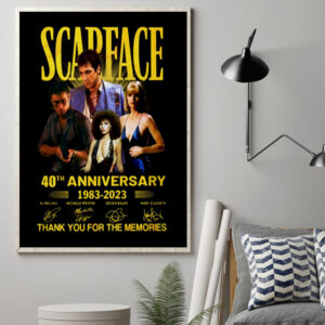 scarface 40th anniversary thank your for the memories canvas art print 1