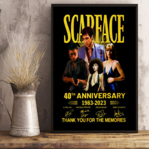 scarface 40th anniversary thank your for the memories canvas art print