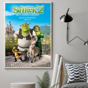Shrek 2 20th Anniversary Poster Canvas Art Print