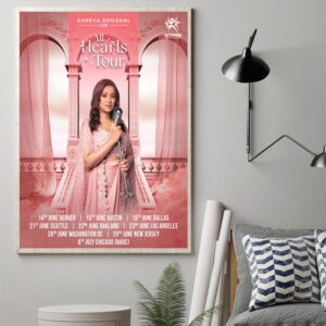 shreya ghoshal all hearts tour usa 2024 poster canvas art print 1