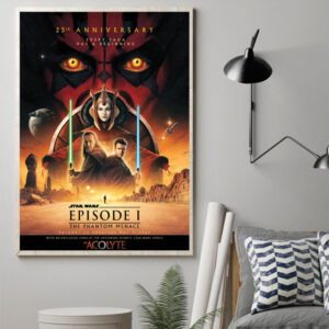 Star Wars The Phantom Menace 25th Anniversary Commemorative Poster Canvas