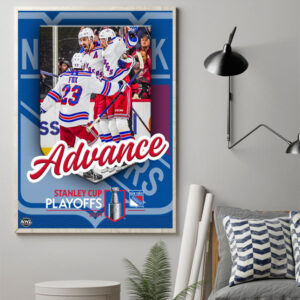 the new york rangers are heading to the eastern conference final nhl stanley cup playoffs 2024 art prints and canvas posters 1