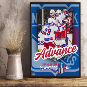 the new york rangers are heading to the eastern conference final nhl stanley cup playoffs 2024 art prints and canvas posters