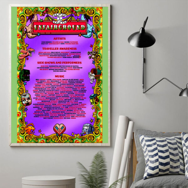 Unfartground Full Lineup And Schedule List Song At Glastonbury Festival 2024 Poster Canvas Art Print