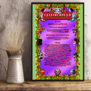 unfartground full lineup and schedule list song at glastonbury festival 2024 poster canvas art print