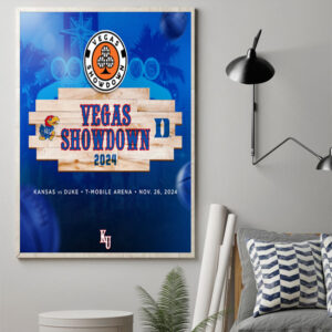 Vegas Showdown 2024 Basketball Kansas vs Duke November 26 Poster Canvas Art Print