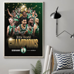 Congrats Boston Celtics The 2023-2024 NBA Champions NBA leader with 18 titles Poster Canvas Art Print